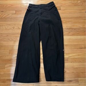 Alo High Waist Risk Taker Trouser Pants Womens Black Wide Leg Flare - Size M